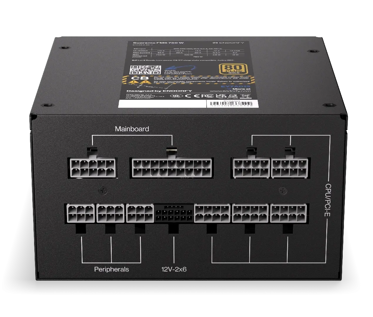 Захранващ блок Endorfy Supremo FM6 750W 80+ Gold, PCIe 5.1 - Fully Modular - Image 10
