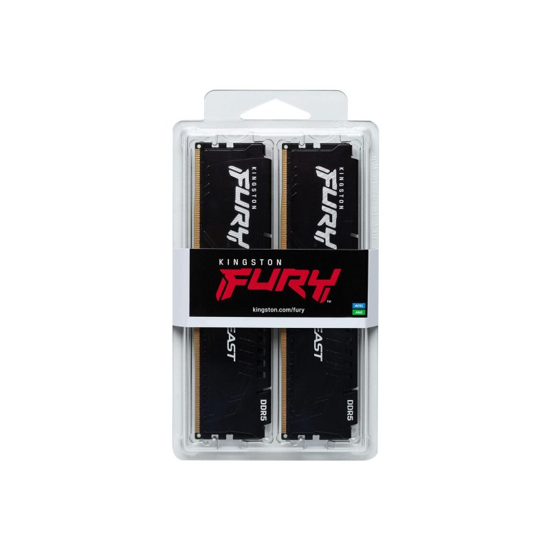 Памет Kingston FURY Beast Black 64GB(2x32GB) DDR5 6400MHz 32CL - KF564C32BBEK2-64 - Image 3