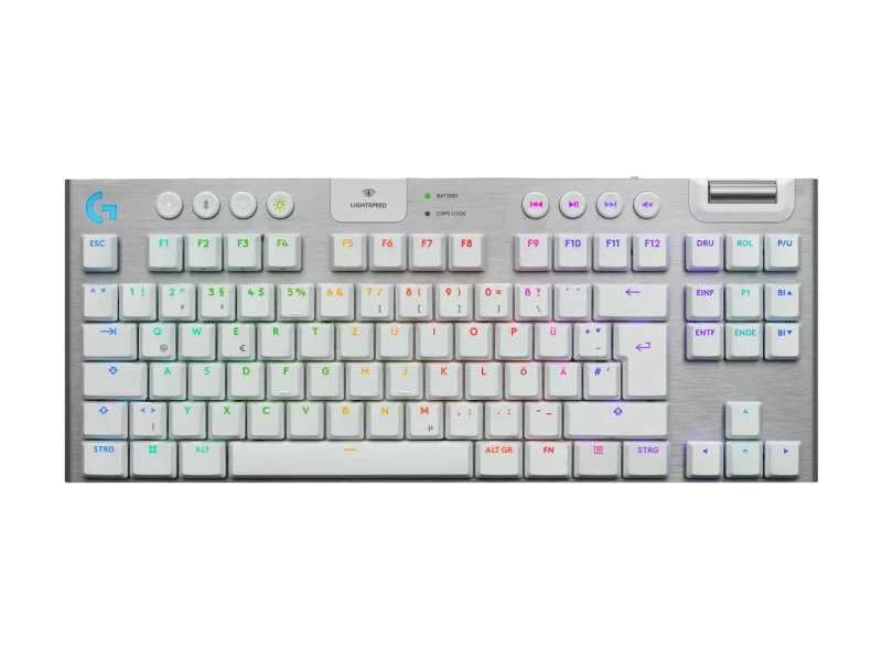 Безжична геймърска механична клавиатура Logitech G915X White Lightspeed TKL - GL Tactile Switch