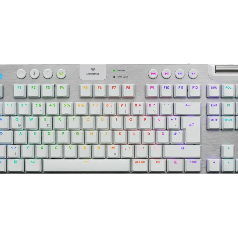 Безжична геймърска механична клавиатура Logitech G915X White Lightspeed TKL - GL Tactile Switch