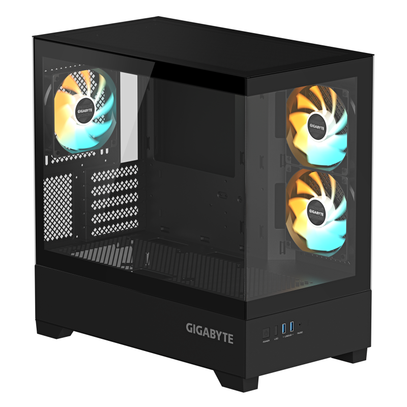 Кутия GIGABYTE C201 PANORAMIC + 3 ARGB Вентилатора - Image 2