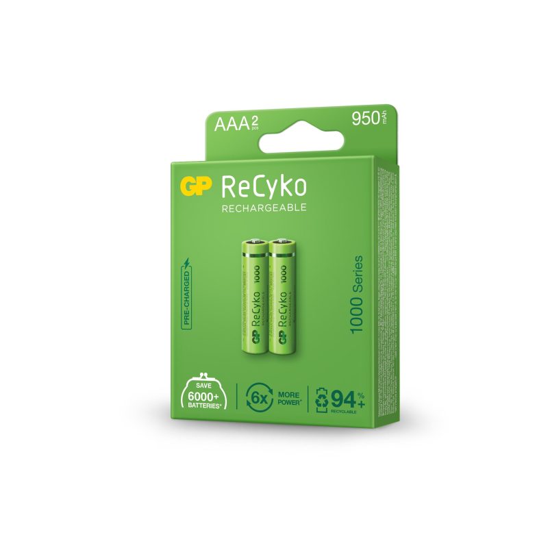 Акумулаторна Батерия GP R03 AAA 1000mAh NiMH 100AAAHCE-EB2 2 бр. в опаковка GP - Image 2