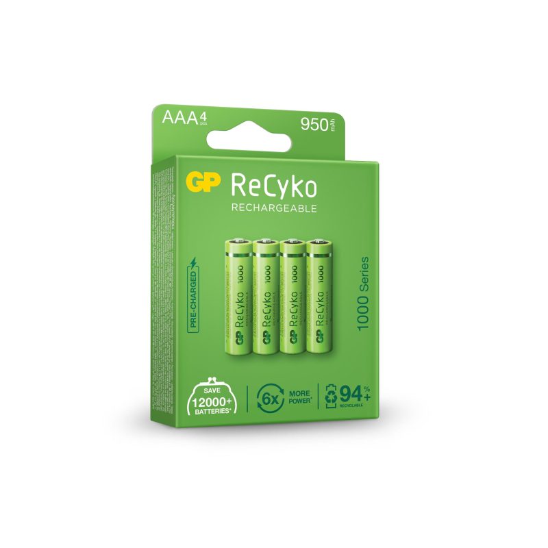 Акумулаторна Батерия GP R03 AAA 1000mAh NiMH 100AAAHCE-EB4 4 бр. в опаковка GP - Image 3