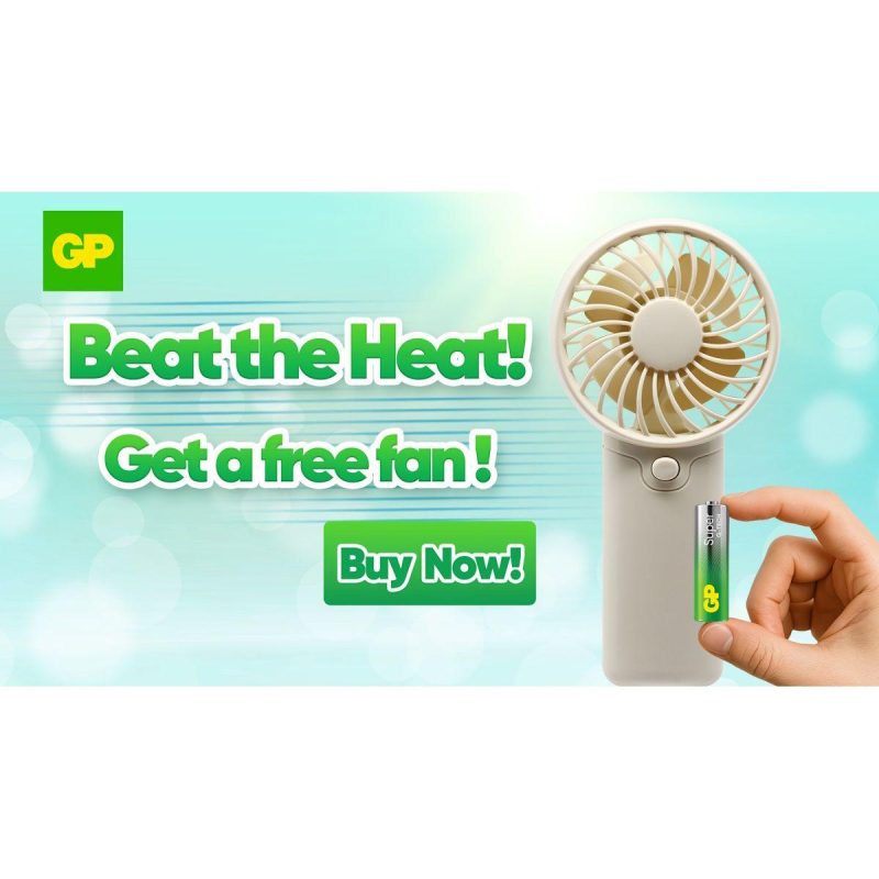 GP SUMMER PACK Алкални батерии  Super AA x 12 бр. + Super AAA x 12 бр. + Fan/ Вентилатор/  GP BATTERIES - Image 4