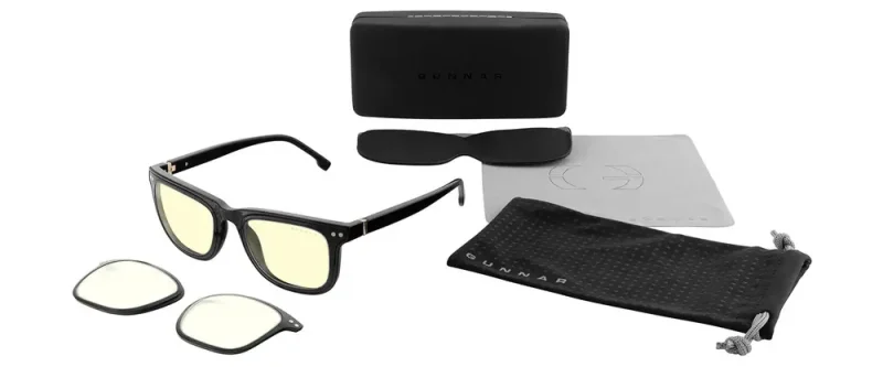 Комплект GUNNAR Cupertino Onyx с два вида стъкла Amber и Clear с калъф