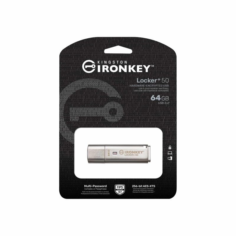 USB памет KINGSTON IronKey Locker+ 50 - 64GB XTS-AES 256-bit - Image 3