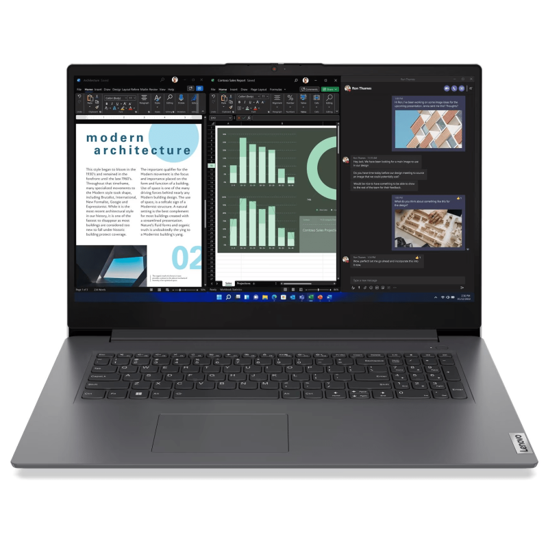 Лаптоп Lenovo V17 G4 IRU - 17.3" FHD Intel Core i5-13420H, 16GB(8GB on board) DDR4, 512GB SSD M.2
