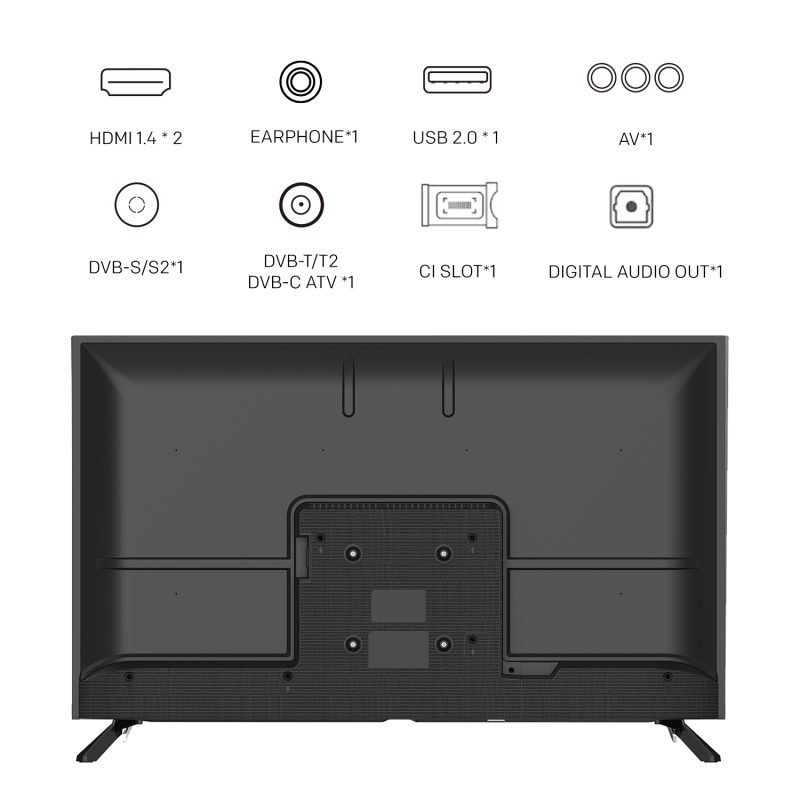 METZ Телевизор 40MTE2000Z 40" LED TV, HD, черен - Image 5