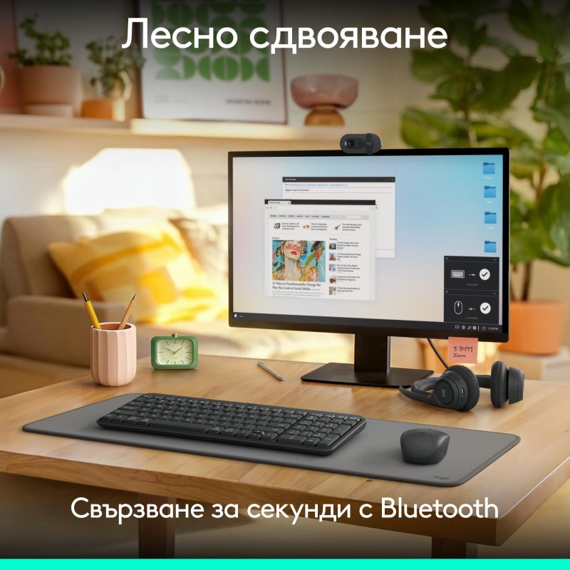 Безжичен комплект Logitech MK250 Graphite - Кирилизирана - Image 2