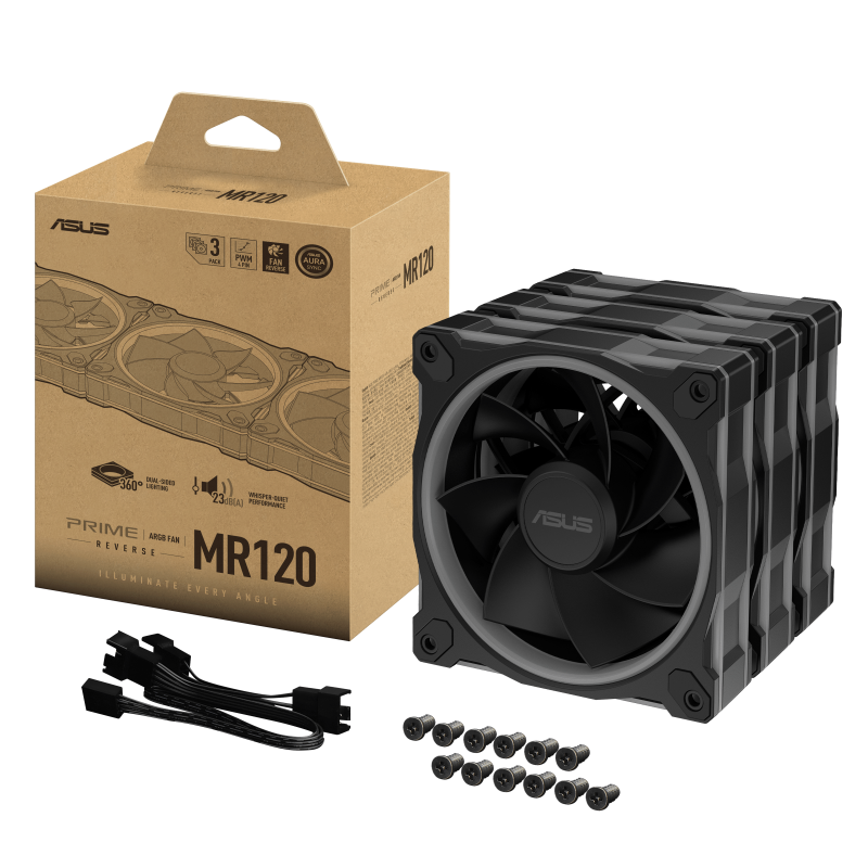 Комплект Вентилатори 3в1 ASUS PRIME MR120 ARGB Reverse Black Edition - Image 8