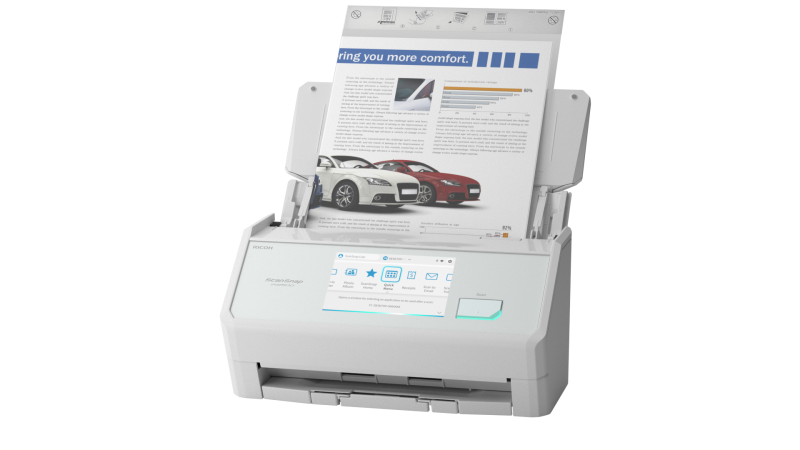 Скенер Ricoh ScanSnap iX2500,A4, USB 3.2,Wi-Fi, Duplex ADF, 45ppm/90 ipm, 5" тъч дисплей;бял - Image 2