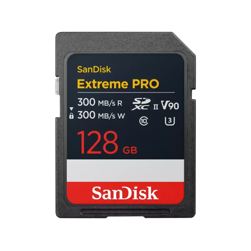 SanDisk Карта памет Extreme Pro SDXC 128GB 300MB/s & 300Mb/s Class 10 V90 UHS-II