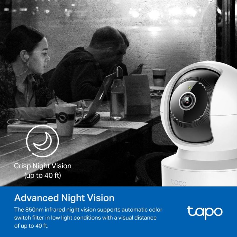 Домашна охранителна WiFi камера TP-Link Tapo C232, 3K 5Mp  с AI, Pan/Tilt, LAN, WiFi,SDmicro, нощно виждане - Image 7
