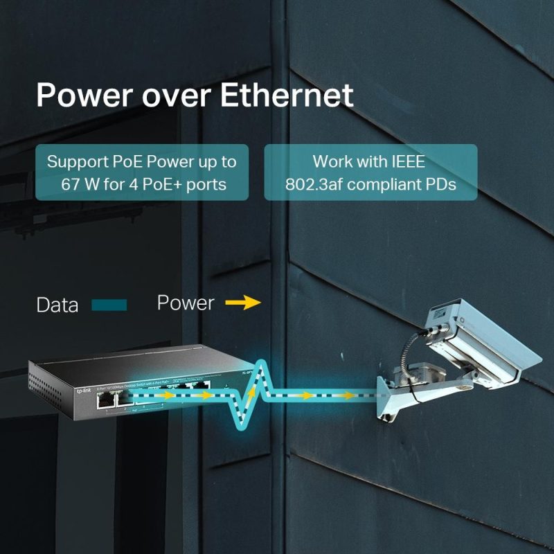 Суич TP-Link - TL-SF1006P, 6 порта, черен - Image 3