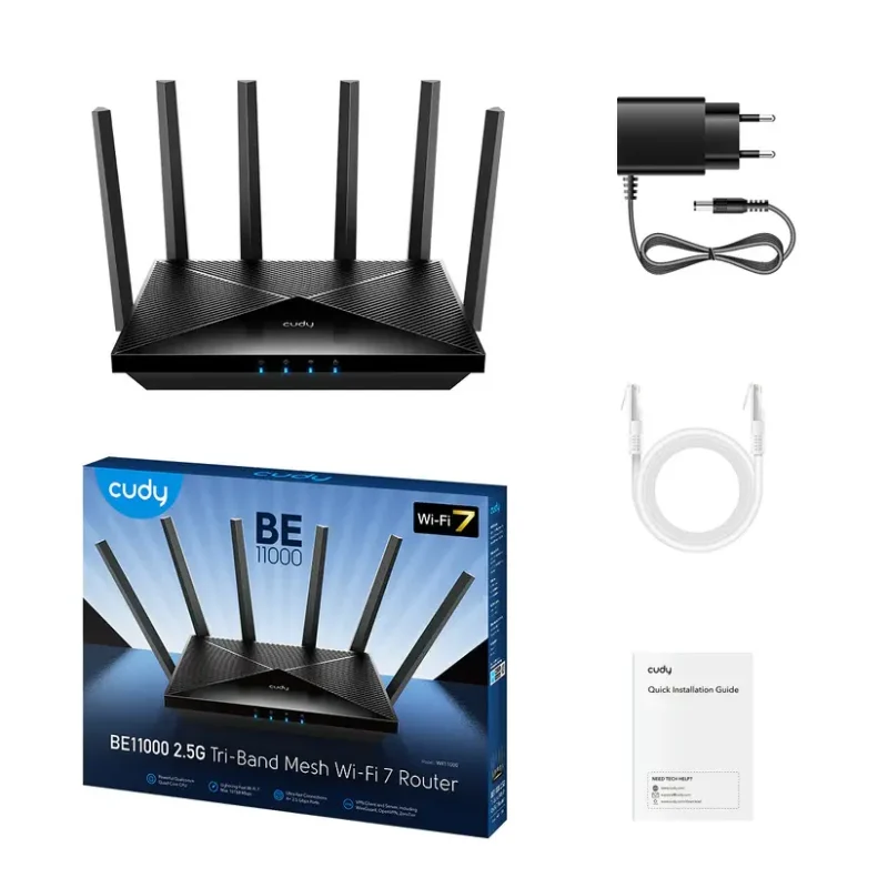 Безжичен рутер Cudy WR6500H, BE6500 двубандов Wi-Fi 7, 1x2.5Gbps WAN порт,4x10/100/1000, 6x5dBi антени - Image 3