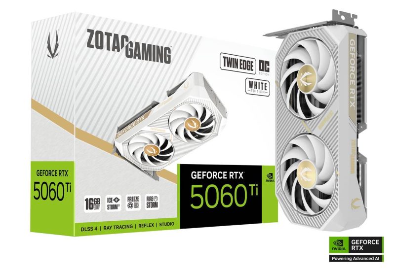 Видео карта ZOTAC GAMING RTX 5060 TI Twin Edge OC White Edition 16GB GDDR7 - Image 6