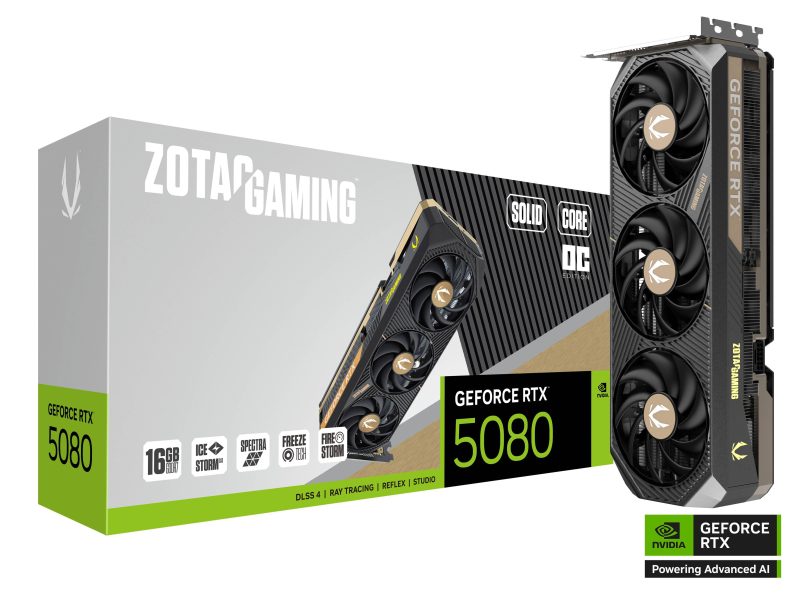 Видео карта ZOTAC GAMING RTX 5080 Solid Core OC 16GB GDDR7 - Image 7
