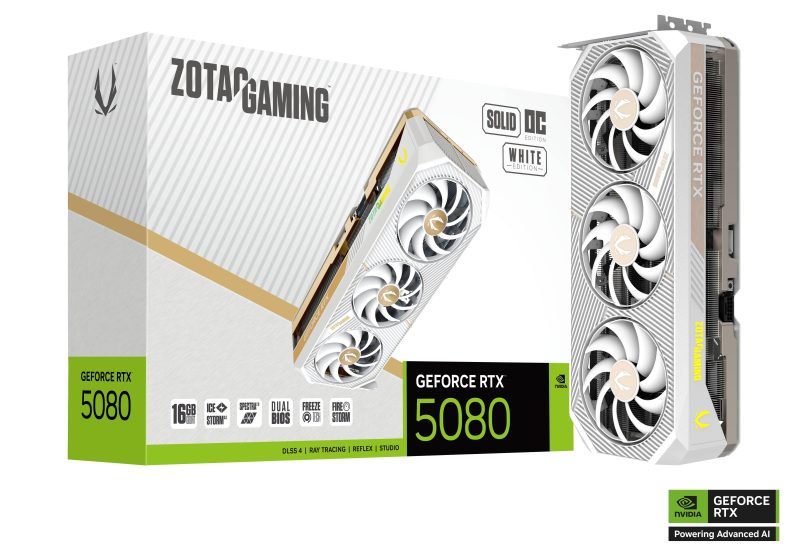 Видео карта ZOTAC GAMING RTX 5080 Solid OC White Edition 16GB GDDR7 - Image 7