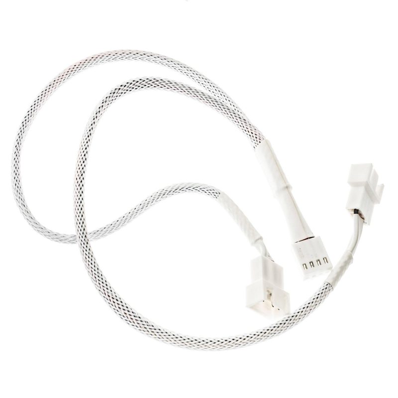 Кабел Kolink PWM 1-2 Сплитер - 35 cm, оплетен, Бял - Image 2