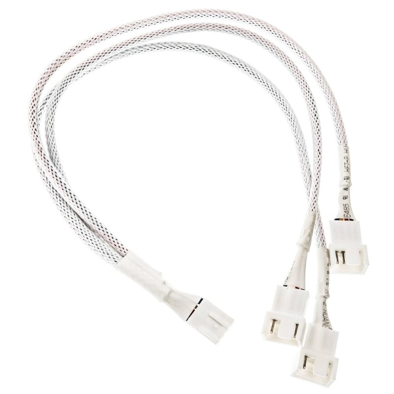 Кабел Kolink PWM 1-3 Сплитер - 35 cm, оплетен, Бял - Image 2