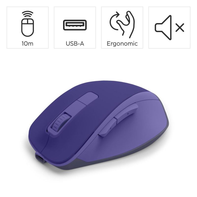 HAMA Безжична оптична мишка WM-500 Recharge, 6 бут.,800/1200/1600 dpi, безшумна, лилаво - Image 10