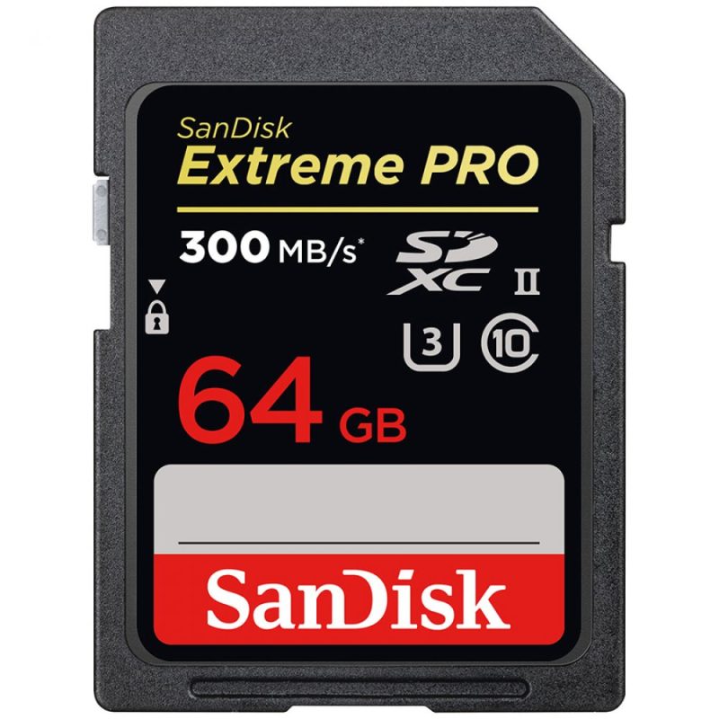 SanDisk Extreme Pro SDXC 64GB - 300/MB/s UHS-II;