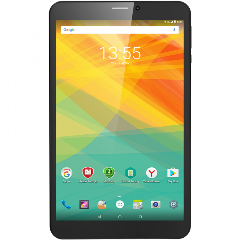 Prestigio Wize 3418 4G, 8''(800*1280)IPS display, Single SIM, Android 6.0, up to 1.1GHz 64-bit quad core, 1GB DDR, 8GB Flash, 0.3MP Front + 2.0MP rear camera, 4200mAh battery, color/Black