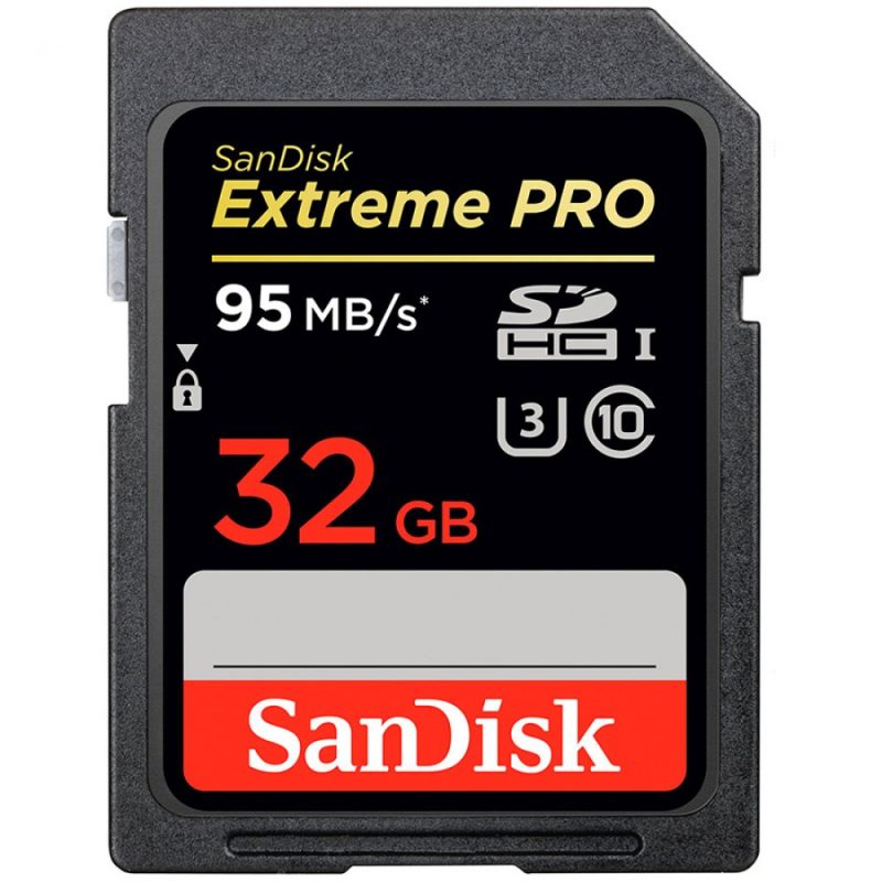 SanDisk Extreme Pro SDHC 32GB - 95MB/s V30 UHS-I U3;