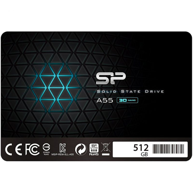 Silicon Power Ace - A55 512GB SSD SATAIII (3D NAND) 3D NAND, SLC Cache, 7mm 2.5'' Blue - Max 560/530 MB/s - Full Capacity
