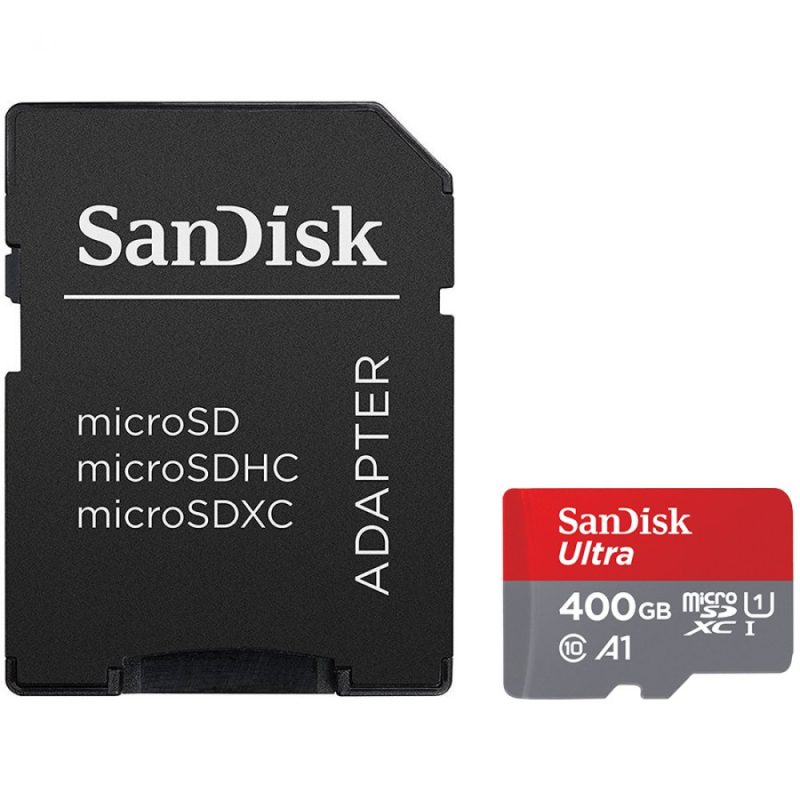 SanDisk Ultra Android microSDXC 400GB + SD Adapter + Memory Zone App 100MB/s A1 Class 10 UHS-I;
