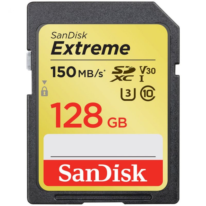 SanDisk Extreme SDXC Card 128GB 150MB/s V30 UHS-I U3;