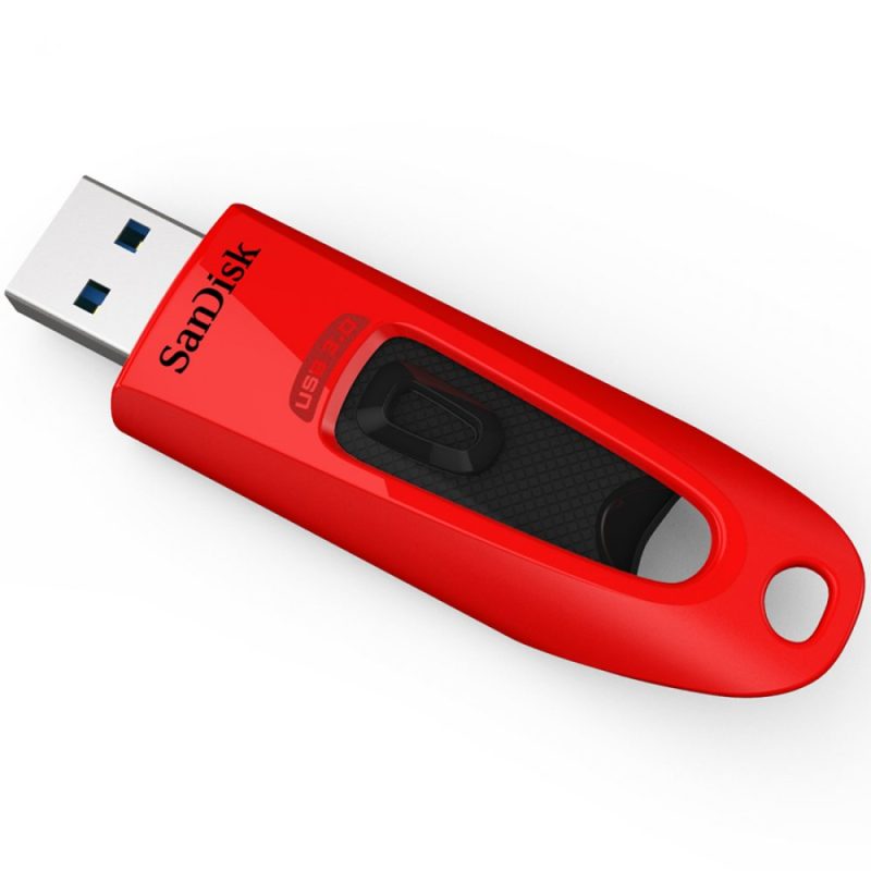 SanDisk Ultra 64GB, USB 3.0 Flash Drive, 130MB/s read - Red
