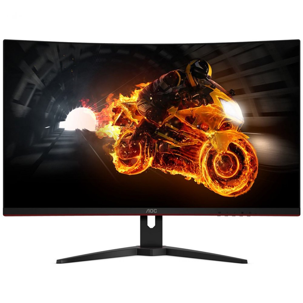 AOC Monitor LED CQ32G1 2K Curved Gaming (32“, 16:9, 2560x1440, VA, 144Hz, 300 cd/m², 3000:1, 80M:1, 1 ms, 178/178°, VGA, 2xHDMI, DP, Audio , Tilt, VESA, Ergonomic, Borderless) Black-Red, 3y
