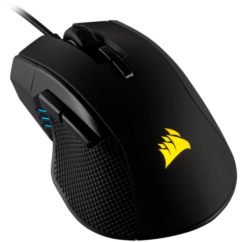 CORSAIR IRONCLAW RGB, FPS/MOBA, Black, Backlit RGB LED, 18000 DPI, Optical