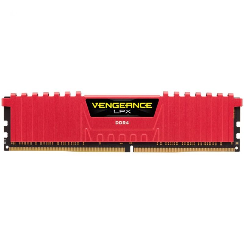 Corsair DDR4, 2666MHz 8GB 1x8GB DIMM, Unbuffered, 16-18-18-35, XMP 2.0, Vengeance LPX red Heatspreader, Black PCB, 1.2V, for SKL