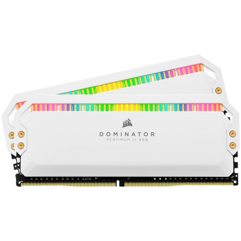 Corsair DDR4, 3200MHz 16GB 2x8GB DIMM, Unbuffered, 16-18-18-36, XMP 2.0, Base SPD@2666, DOMINATOR PLATINUM RGB White Heatspreader, RGB LED, 1.35V, for AMD Ryzen