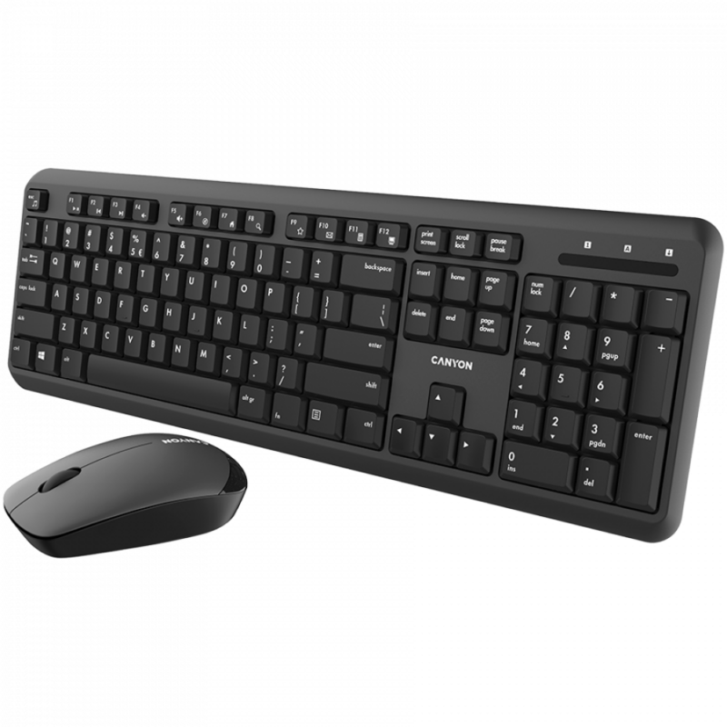 CANYON SET-W20 EN/BG Keyboard+Mouse Velvet Wireless Black
