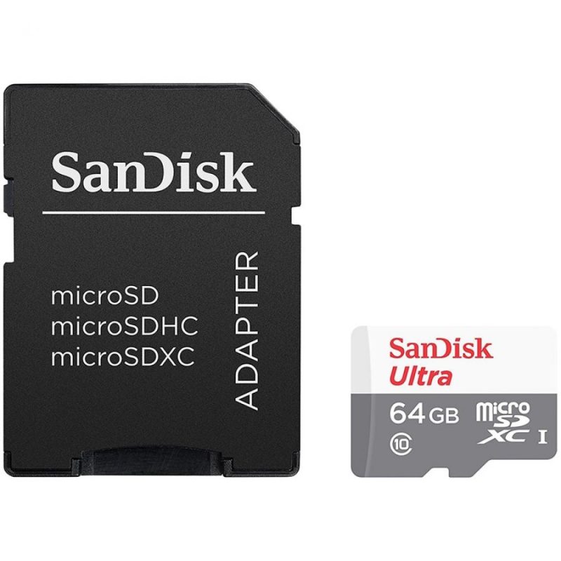 SanDisk Ultra microSDXC 64GB + SD Adapter 100MB/s Class 10 UHS-I- Tablet Packaging