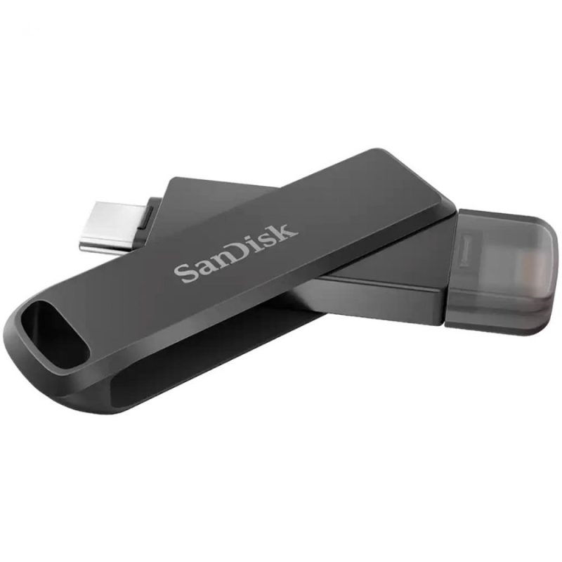 SanDisk iXpand Flash Drive Luxe 256GB - USB-C + Lightning - for iPhone, iPad, Mac, USB Type-C devices including Android