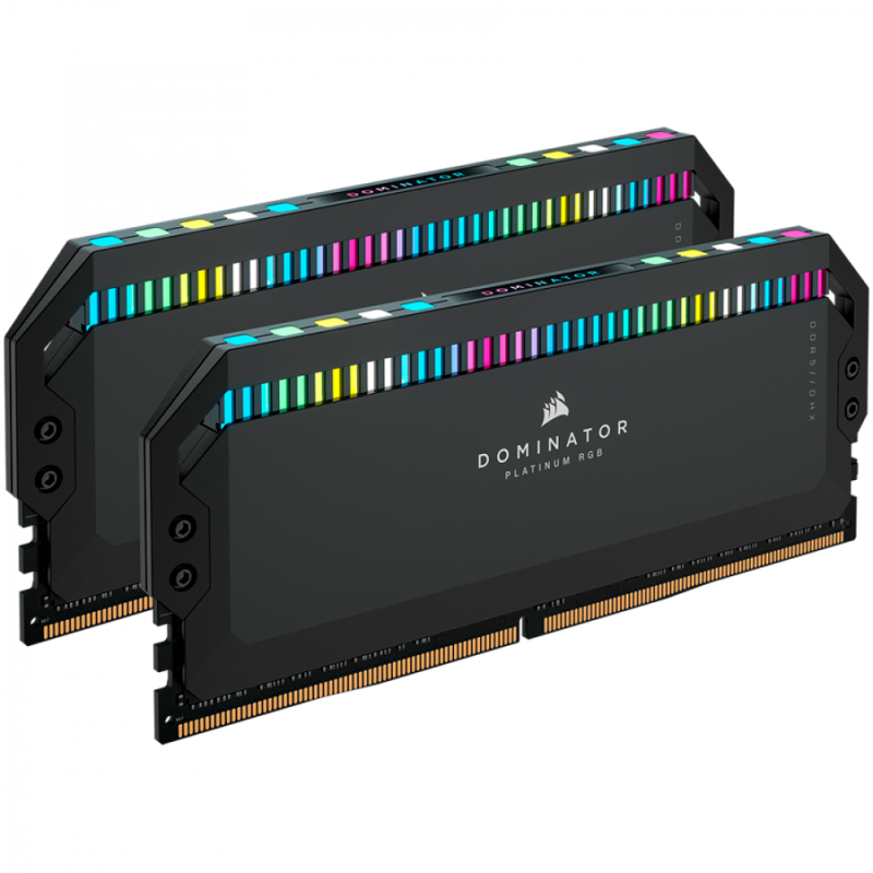 CORSAIR DDR5, 6200MT/s 32GB 2x16GB DIMM, 36-39-39-76, OC PMIC, XMP 3.0, DOMINATOR PLATINUM RGB DDR5 Black Heatspreader, RGB LED, 1.3V