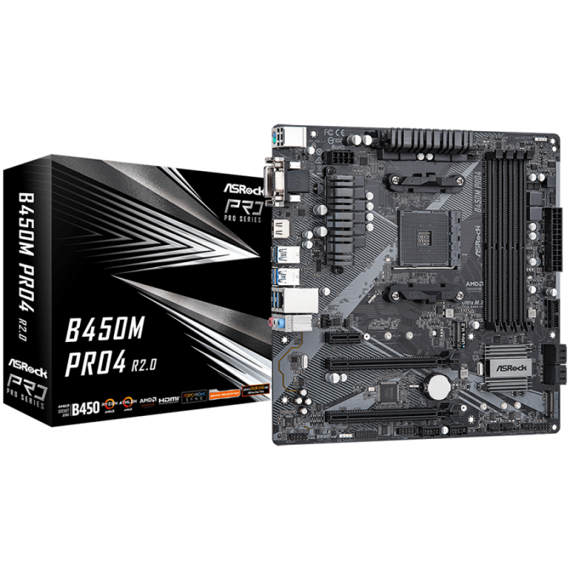 ASROCK B450M Pro4 R2.0 mATX AM4 DDR4