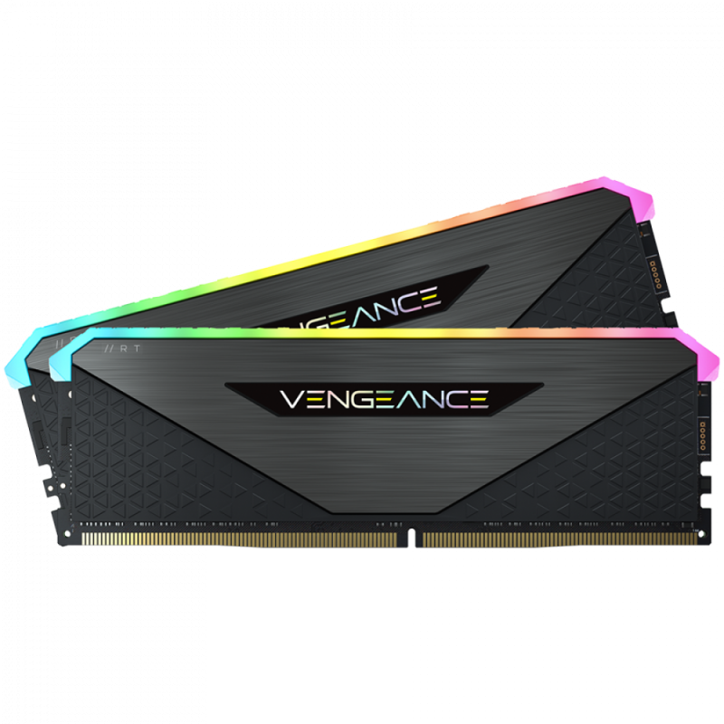 CORSAIR DDR4, 3200MHz 32GB 2x16GB Dimm, 16-20-20-38, XMP 2.0, Vengeance RGB RT Heatspreader, RGB LED, Black PCB, 1.35V, for AMD Ryzen
