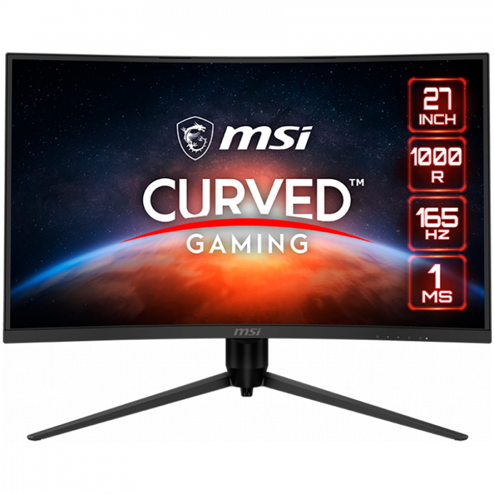 MSI OPTIX G271CQP 27" Curved Gaming Monitor 165Hz, WQHD (2560x1440) 16:9, VA Anti-Glare, 1ms, 250 nits, 3000:1, 178°/178°, 1000R Curve, FreeSync Premium, 2xHDMI 2.0, 1xDP, 1x Earphone out, Adjustable stand, 3Y