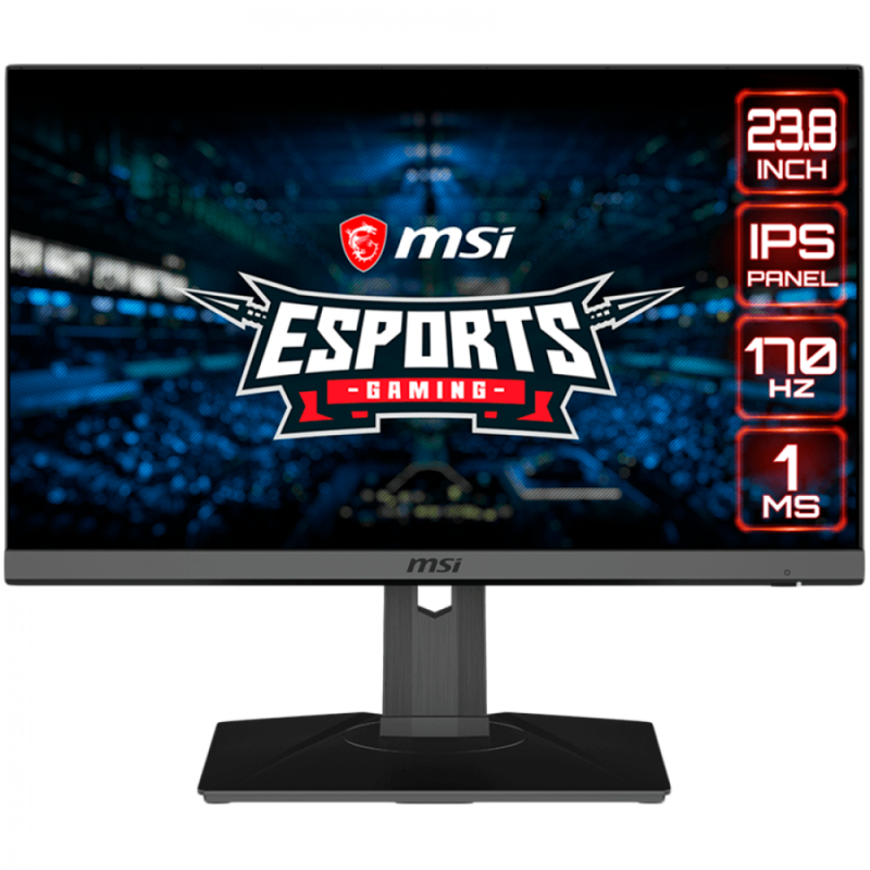 MSI OPTIX MAG245R2 Gaming Monitor 23.8" 170Hz, FHD (1920x1080) 16:9, Anti-Glare, 1ms, 250nits, 1000:1, 178°/178°, FreeSync Premium, 3xHDMI 2.0, 1xDP, 1x Earphone out, Adjustable stand, 3Y