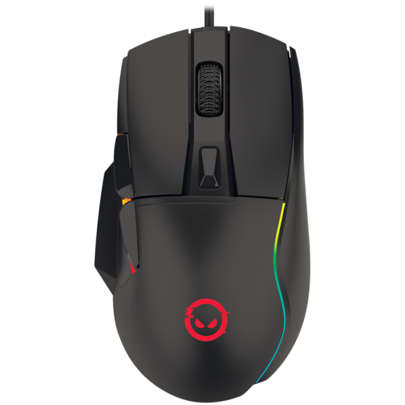 LORGAR Jetter 357, gaming mouse, Optical Gaming Mouse with 6 programmable buttons, Pixart ATG4090 sensor, DPI can be up to 8000, 30 million times key life, 1.8m PVC USB cable, Matt UV coating and RGB lights with 4 LED flowing mode, size:124.90*71.65*41.36mm, 115g