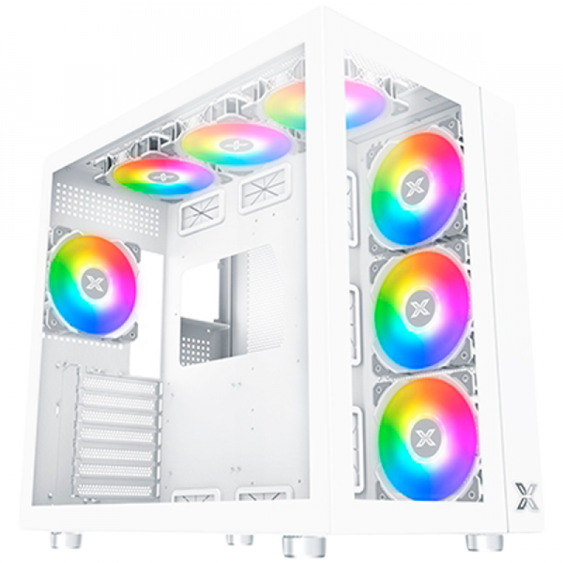 Aquarius Pro Arctic EN49424 White, ATX/M-ATX/Mini ITX, USB3.0x2+USB2.0x2+Type C , Front & Left TG, 7PCS X24A & Galaxy II Fan Control Kit