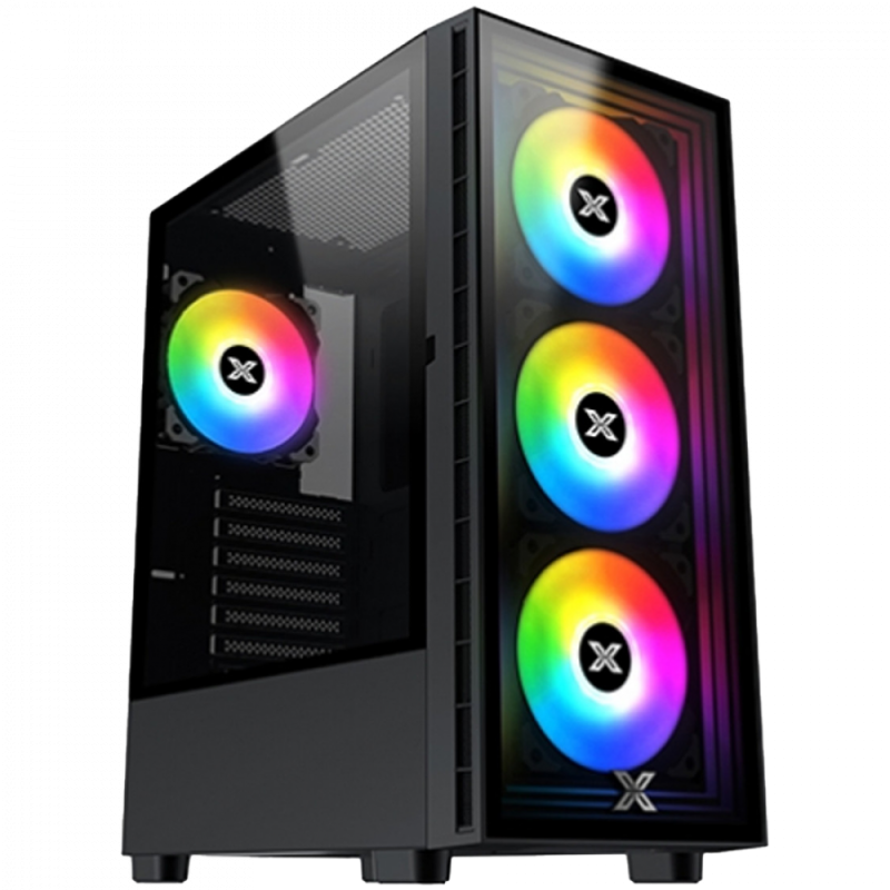 Шаси XIGMATEK Midi Tower,  ATX, 7 slots, USB 3.0, USB 2.0, Аудио интерфейс, Power Button, Reset Button, Индикатор - светодиод, PSU optional, Supports Liquid Cooling System, With Window, Removable Dust Filters, Черен