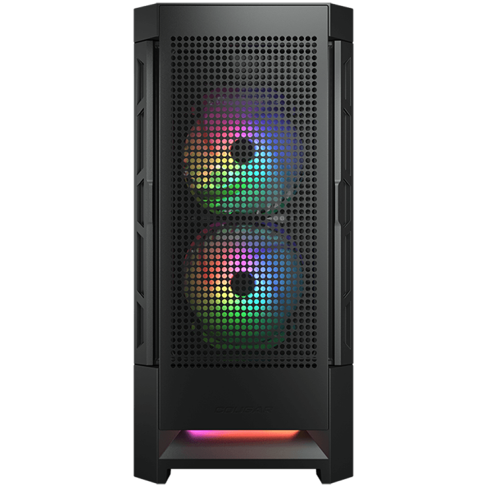 COUGAR Airface RGB, Mid Tower, 2x 140 1x120 ARGB Fans, RGB Button, 4mm Tempered Glass, Mini ITX / Micro ATX / ATX / CEB/ E-ATX, USB 3.0 x 2, USB 2.0 x 1, 4 Pole Headset Audio Jack x1