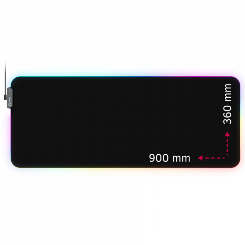 Lorgar Steller 919, Gaming mouse pad, High-speed surface, anti-slip rubber base, RGB backlight, USB connection, Lorgar WP Gameware support, size: 900mm x 360mm x 3mm, weight 0.635kg