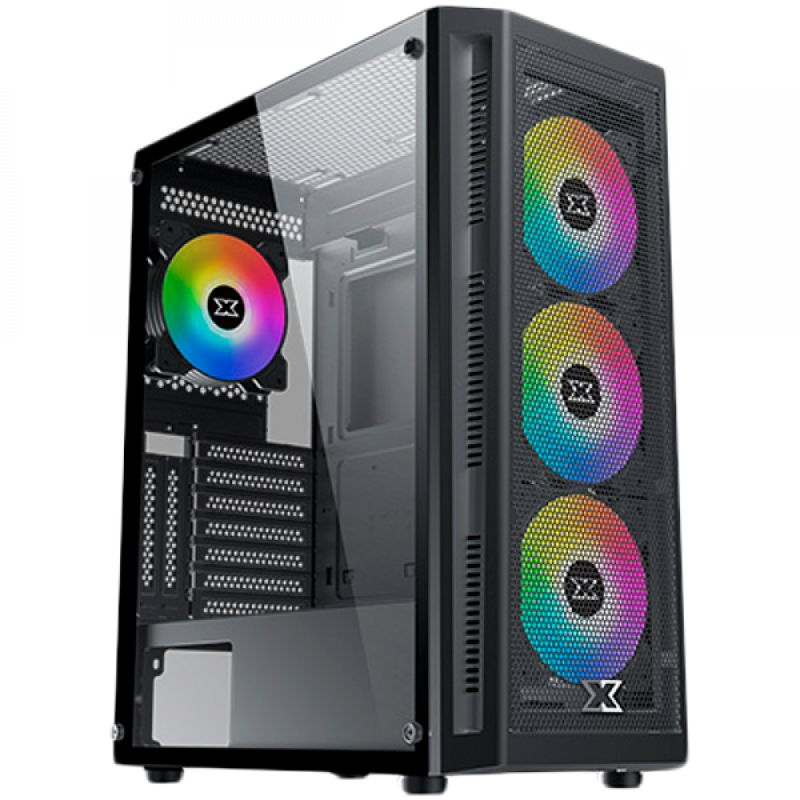 Xigmatek Master X EN46331 ATX/M-ATX/Mini-ITX, USB3.0x1+USB2.0x2, Meshed Grill FP & Left TG, 4PCS X20A Fan & LED Button Switch ARGB Fan Control PCB